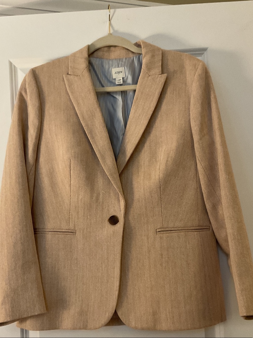 J. Crew Womens Beige/Tan Single-Button Blazer